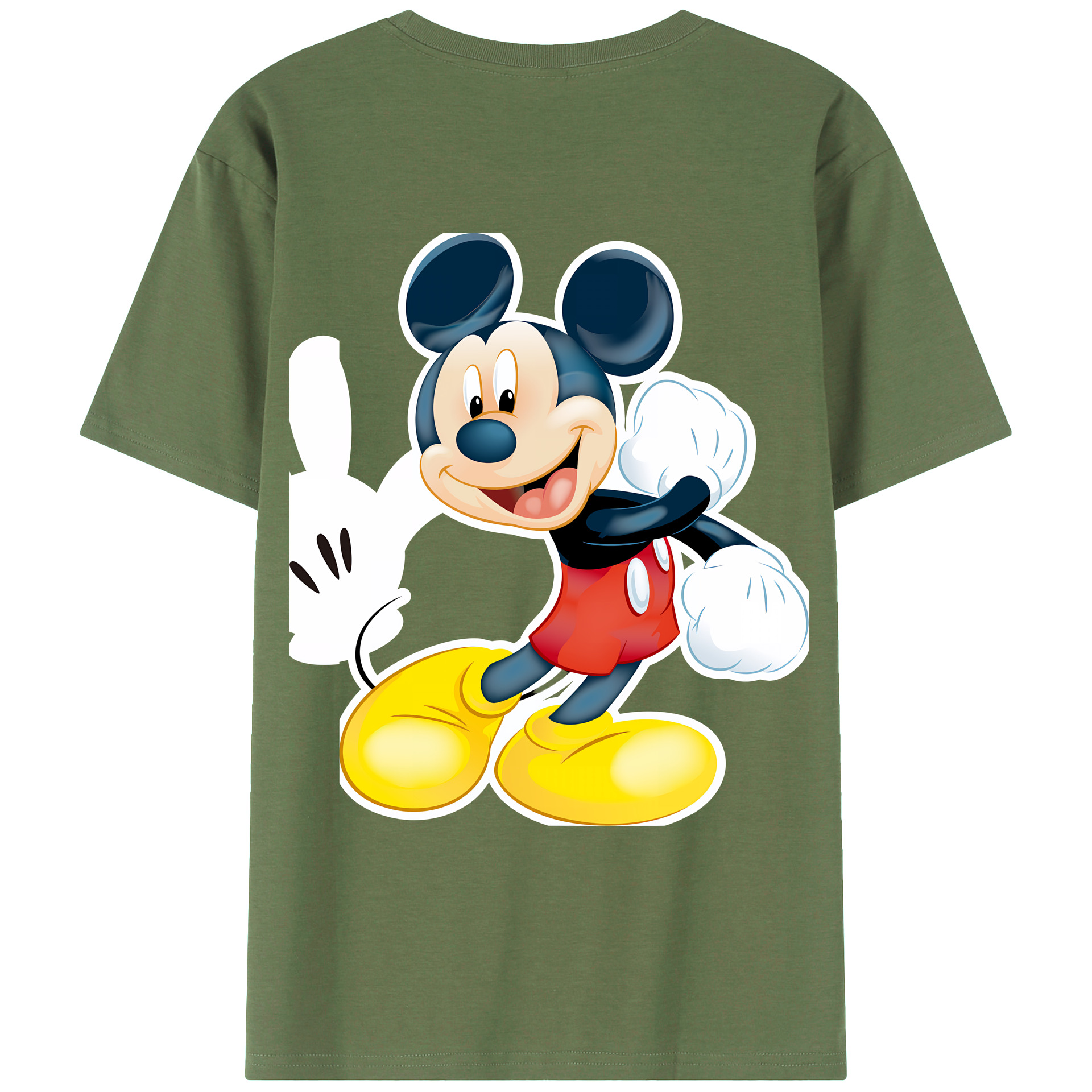 （画像用） ミッキーマウス Mickey Mouse 綿100％ メンズ半袖Tシャツ（バックプリント） 通気性